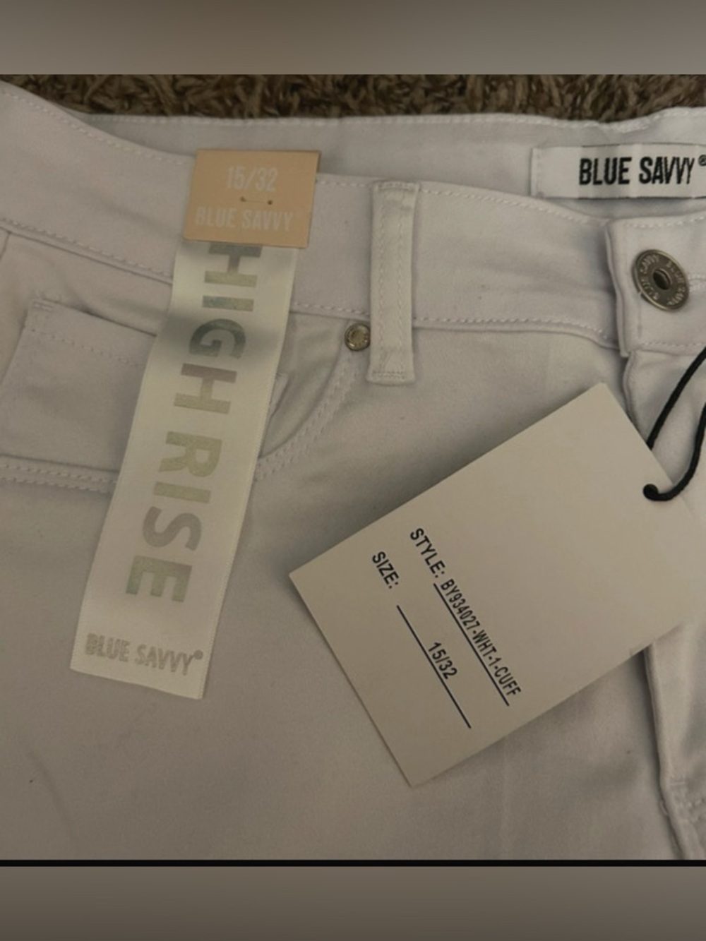 NWT- 31 Blue Savvy white high-rise straight leg festival jeans - Picture 4 of 4